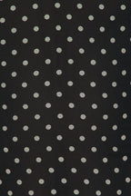 Polka Silk Chiffon Sleeveless Halter Mini Dress in Black Avalabel