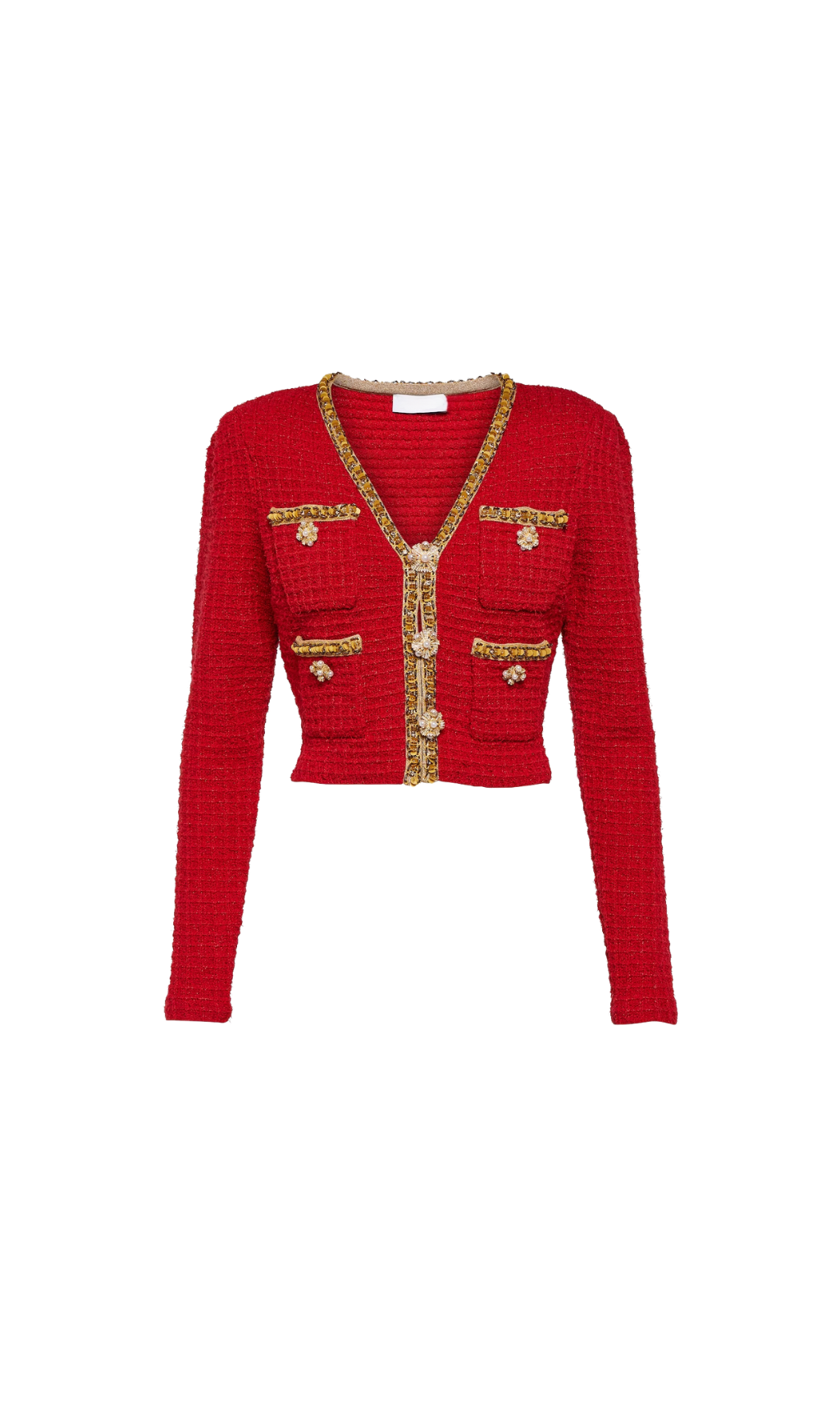 RED KNIT V NECK CARDIGAN Avalabel
