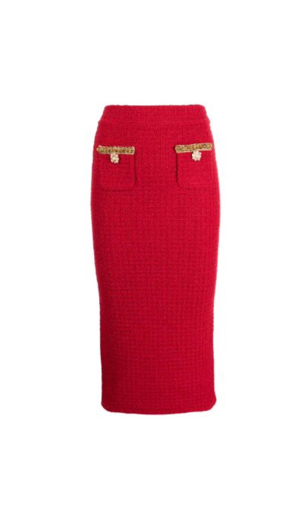 RED KNIT MIDI SKIRT Avalabel
