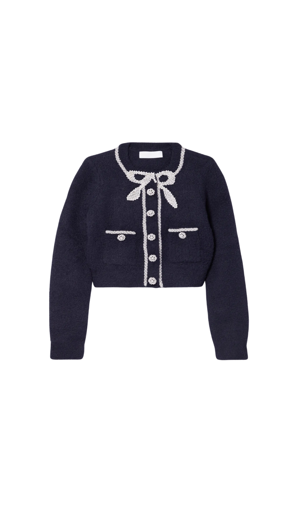 NAVY SOFT KNIT BOW CARDIGAN Avalabel