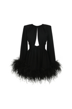 ORNELLA FEATHER TRIM DRESS Avalabel