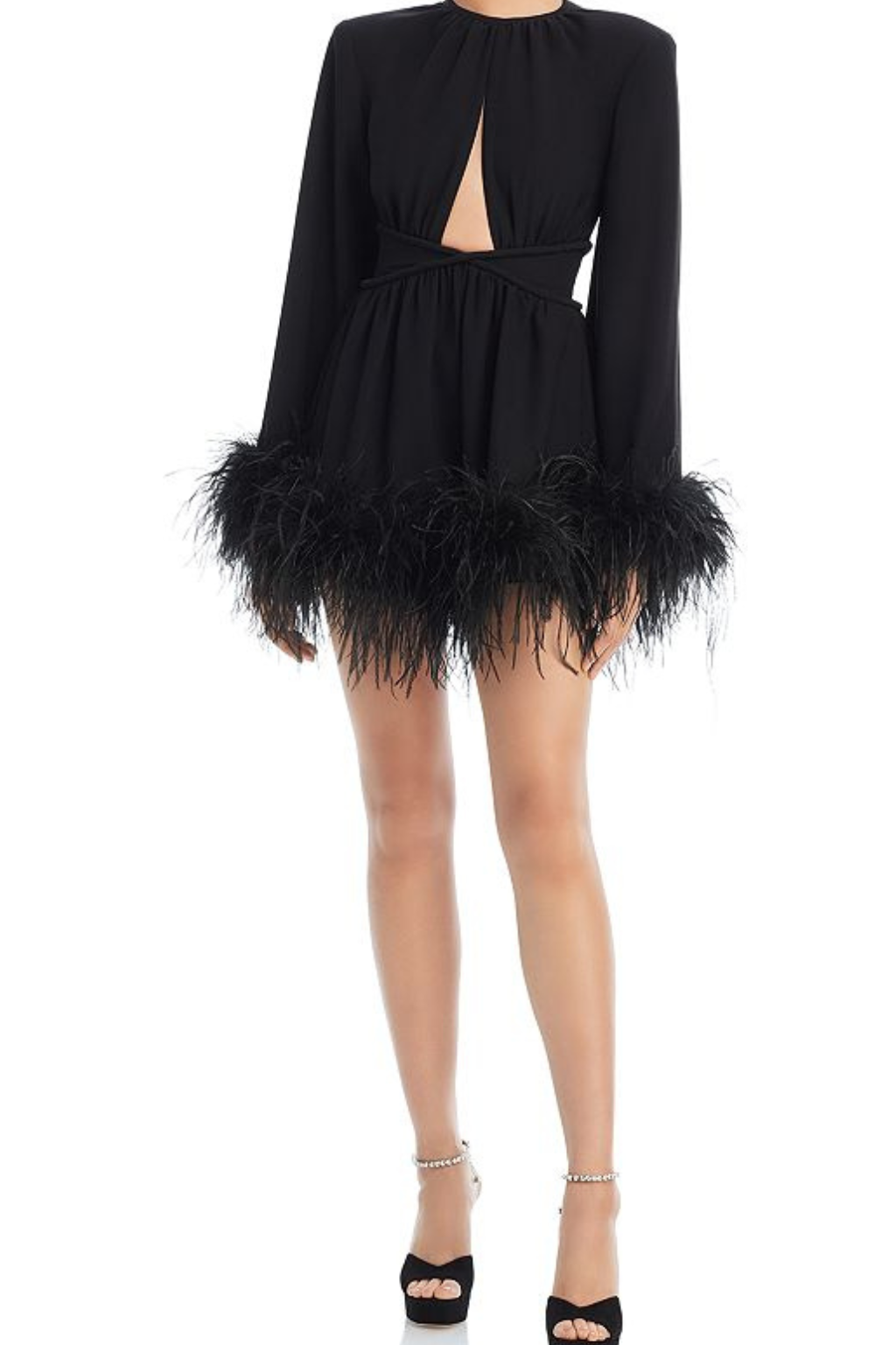 ORNELLA FEATHER TRIM DRESS Avalabel
