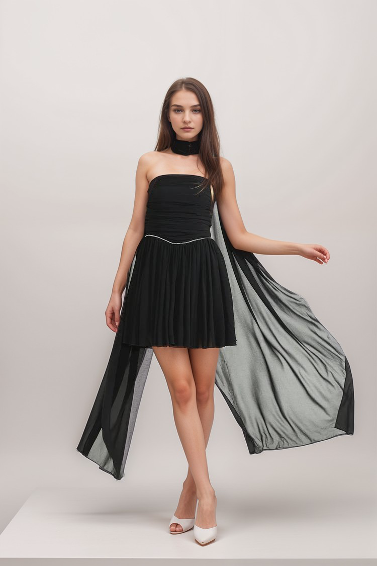 Nadine Embellished Pleated Dress