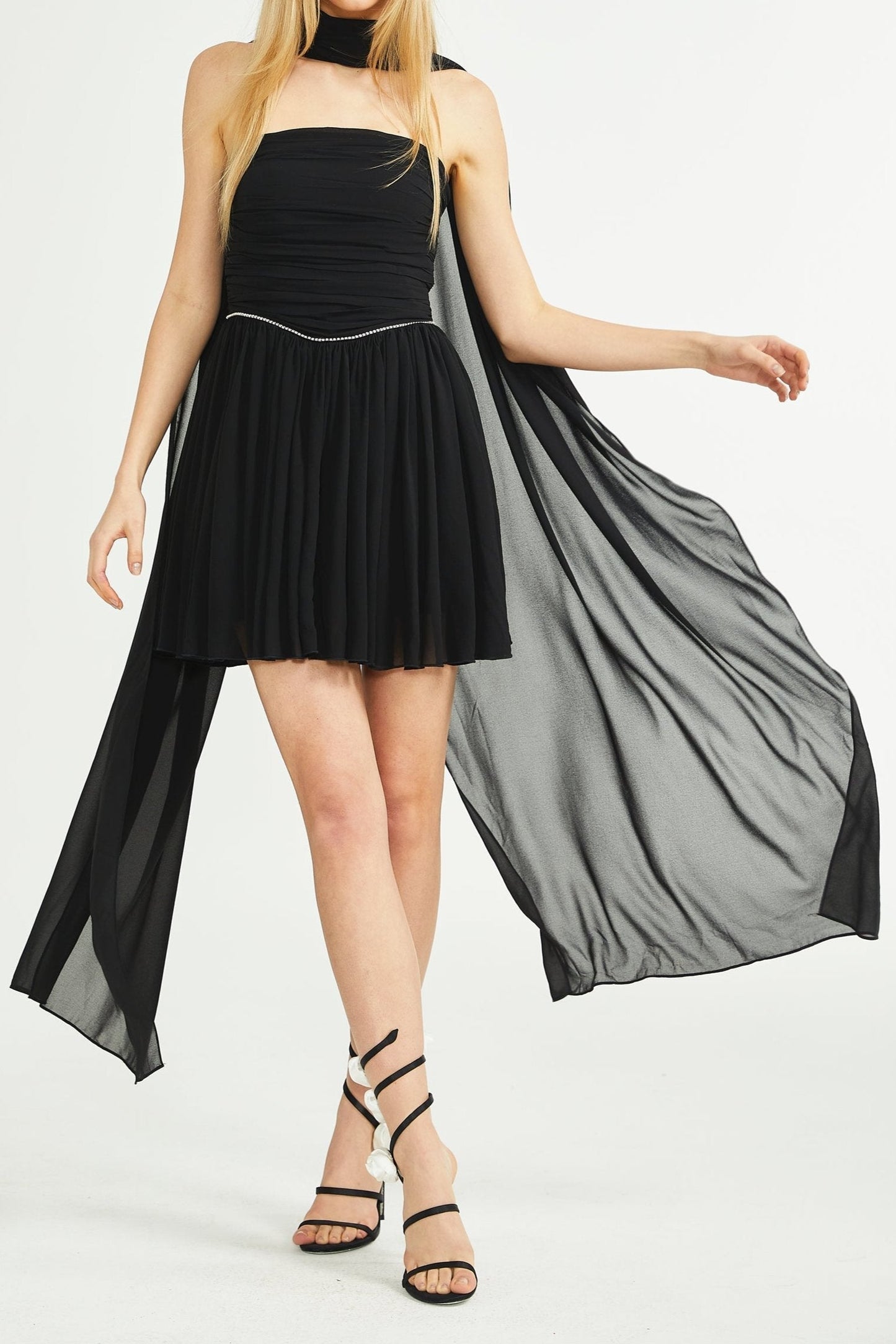 Nadine Embellished Pleated Dress