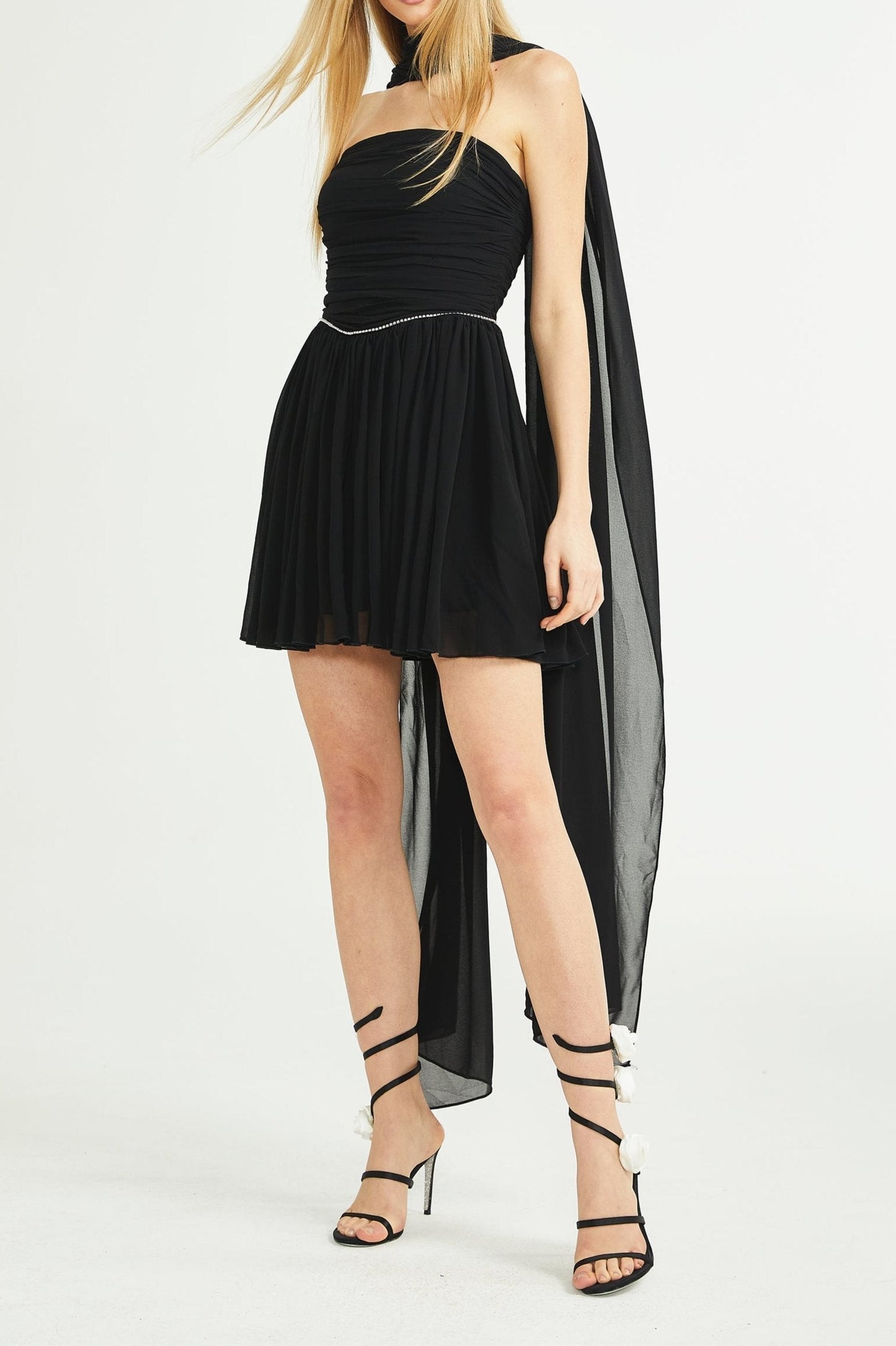 Nadine Embellished Pleated Dress