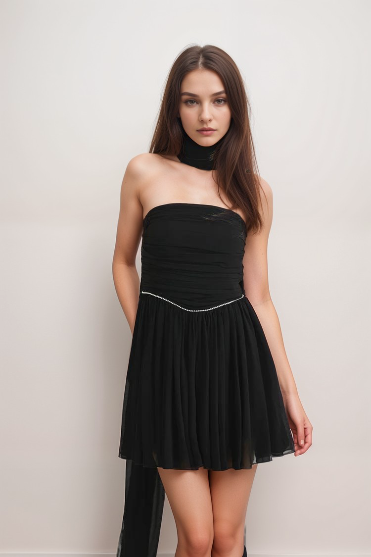 Nadine Embellished Pleated Dress
