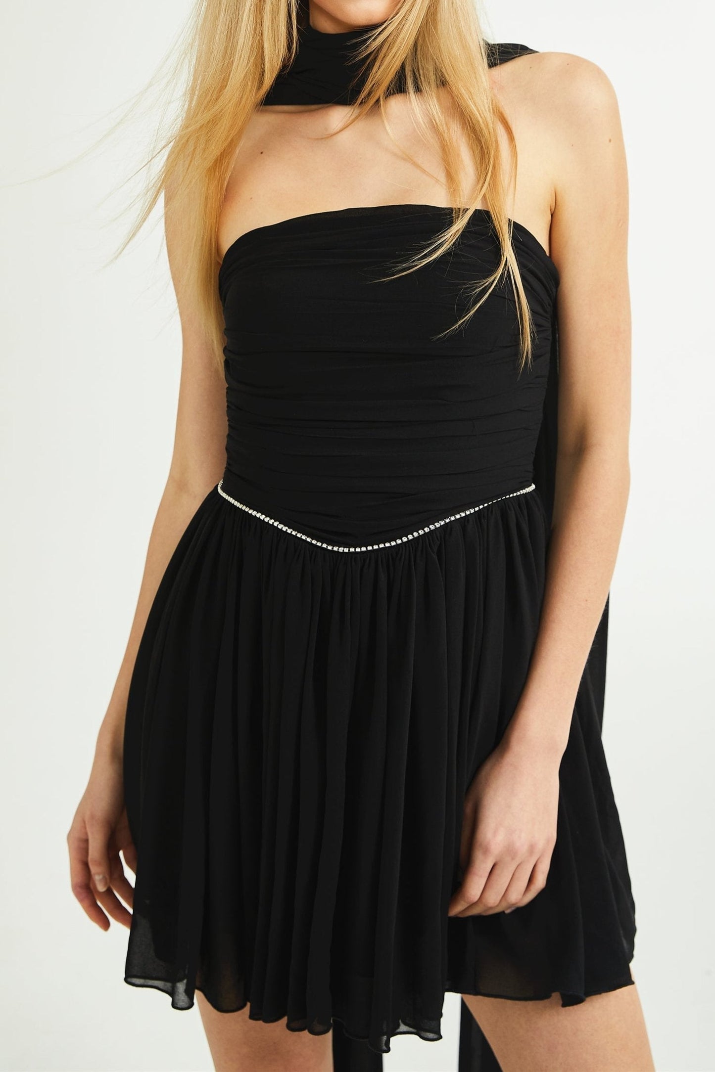 Nadine Embellished Pleated Dress