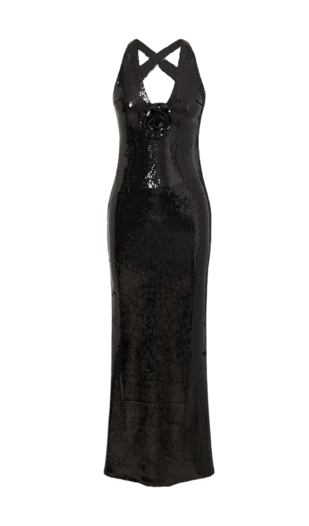 ROSE SEQUIN MAXI DRESS IN BLACK Avalabel