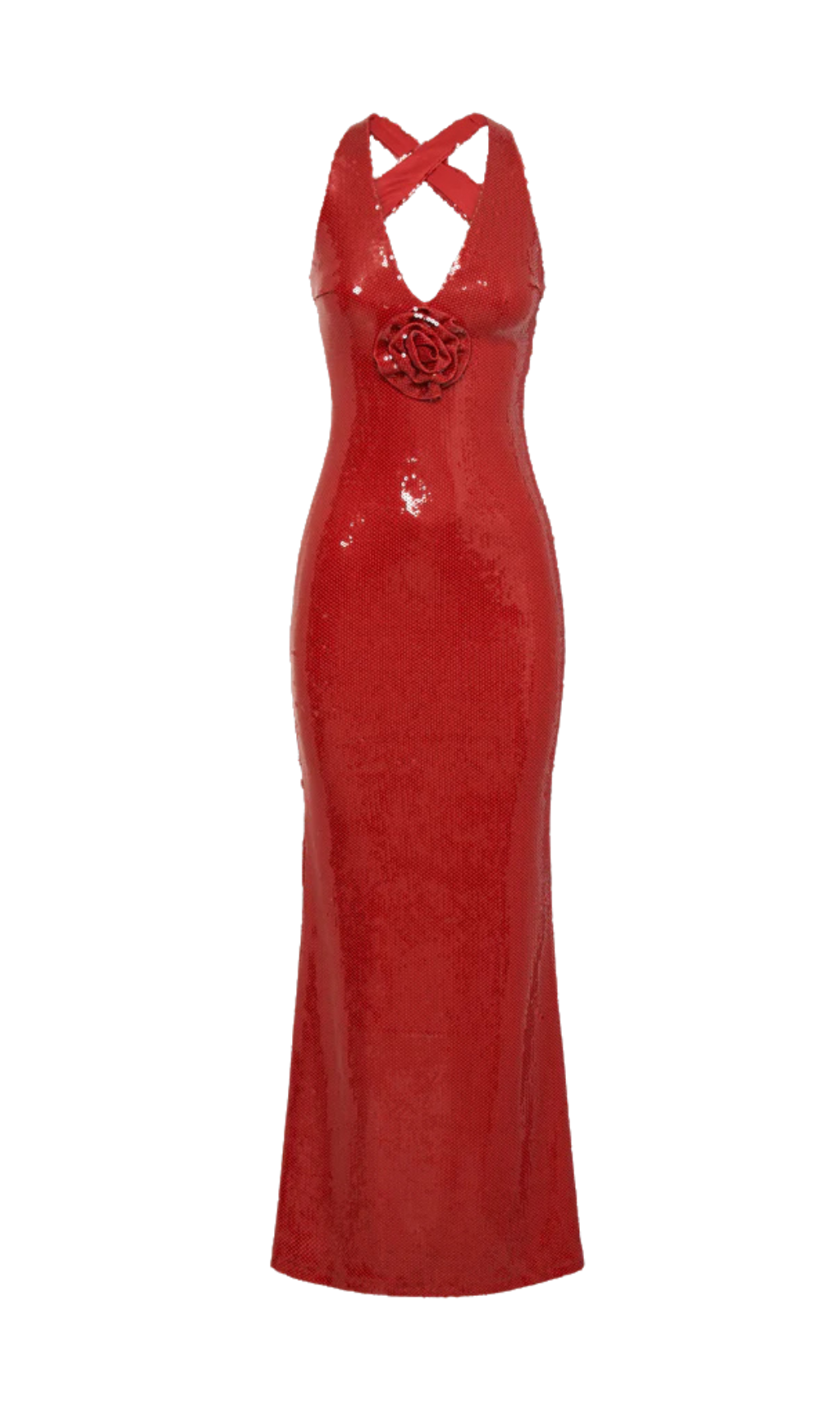 ROSE SEQUIN MAXI DRESS IN RED Avalabel