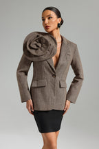 Sada Flower Blazer - Brown Avalabel