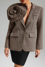 Sada Flower Blazer - Brown Avalabel