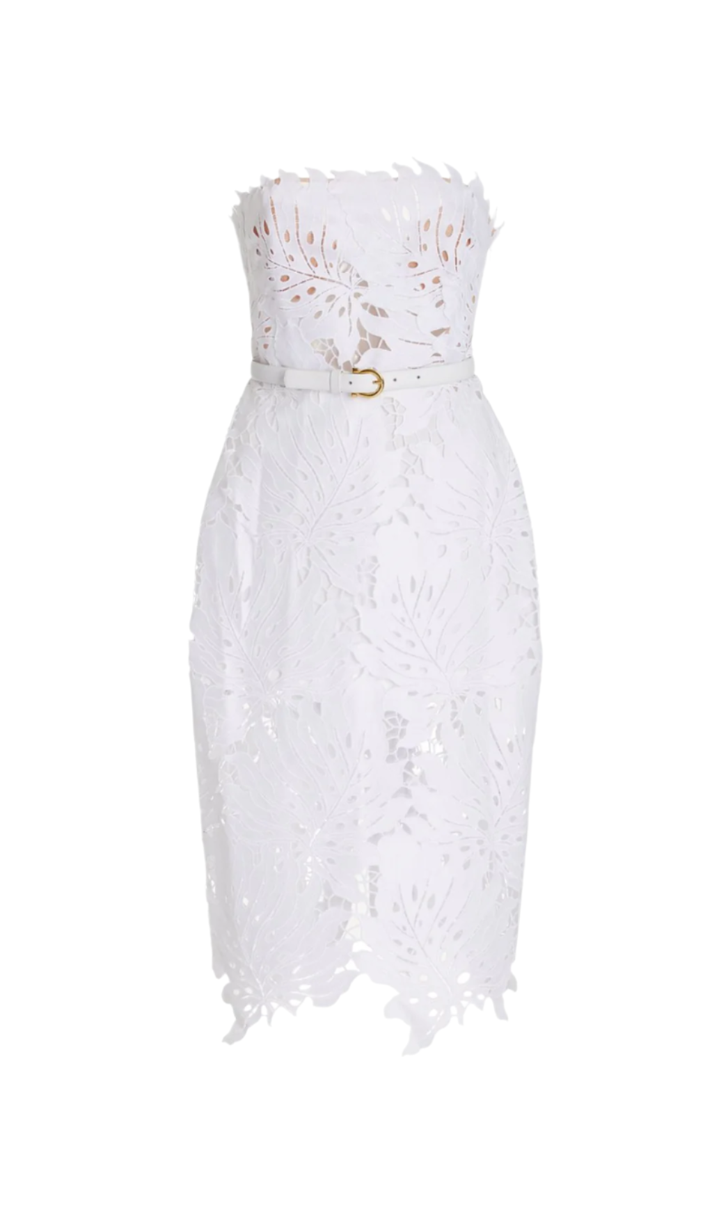 OFF-SHOULDER WHITE FLORAL LACE MIDI DRESS Avalabel