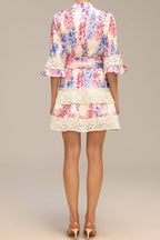 Zohara Lace Floral Printed Mini Dress Avalabel