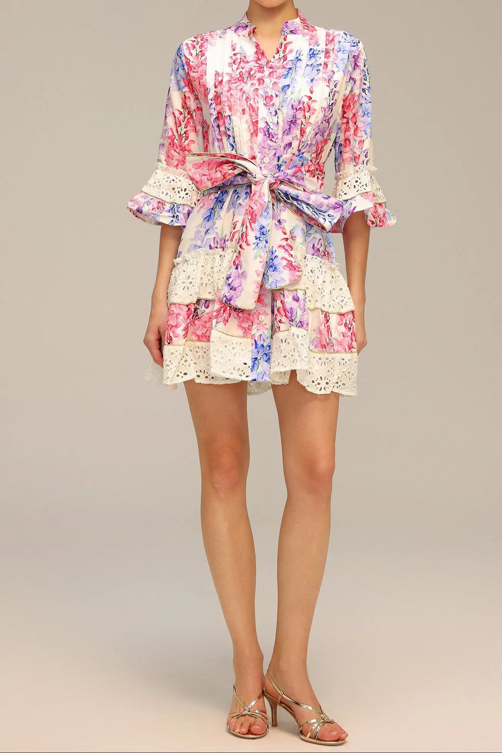 Zohara Lace Floral Printed Mini Dress Avalabel