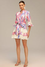 Zohara Lace Floral Printed Mini Dress Avalabel