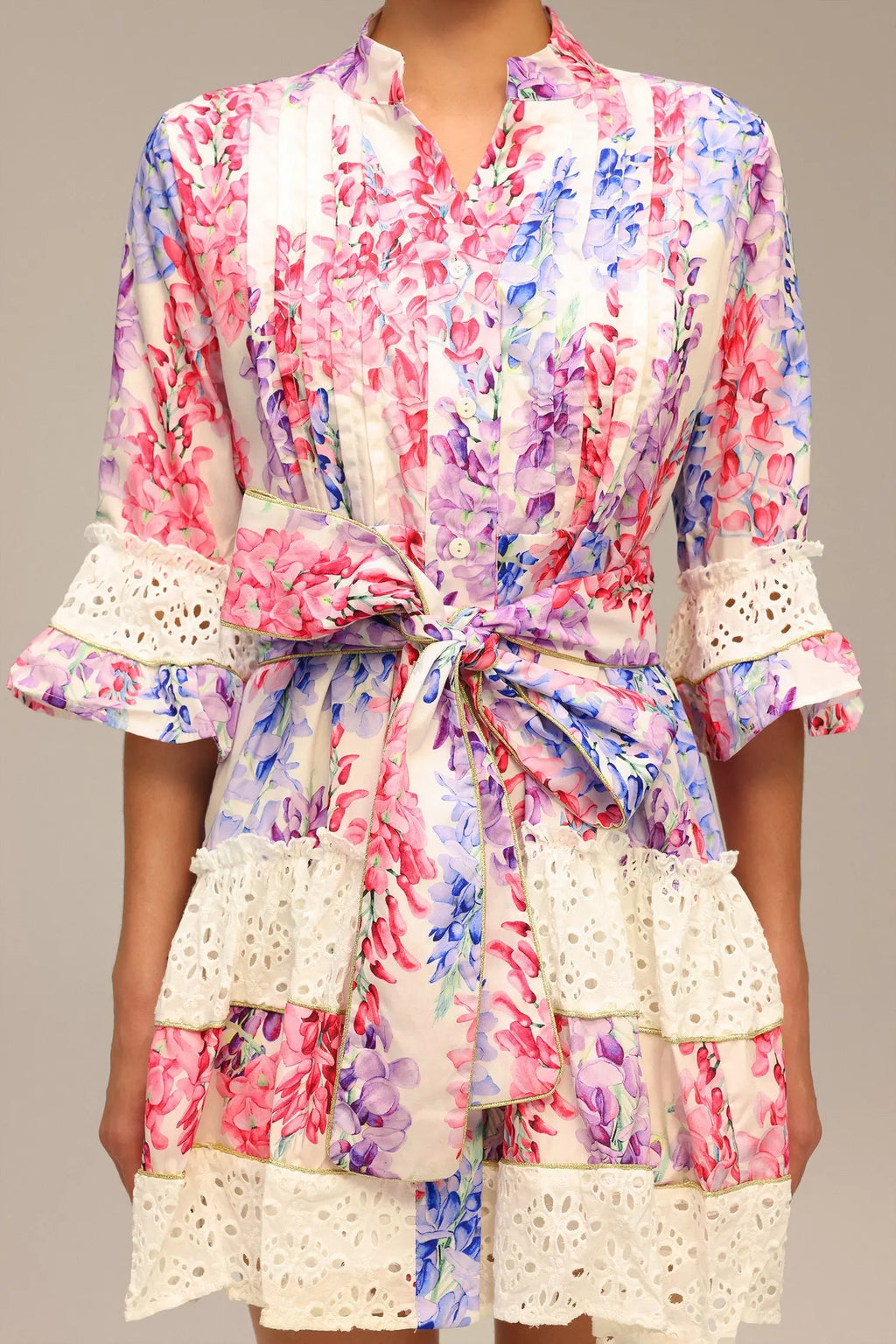Zohara Lace Floral Printed Mini Dress Avalabel