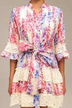 Zohara Lace Floral Printed Mini Dress Avalabel