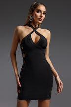 Sylvia Halter  Hollow Out Bandage Mini Dress in Black Avalabel