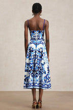 Kaona Halter Floral Printed Top And Skirt Two-Piece Set Avalabel