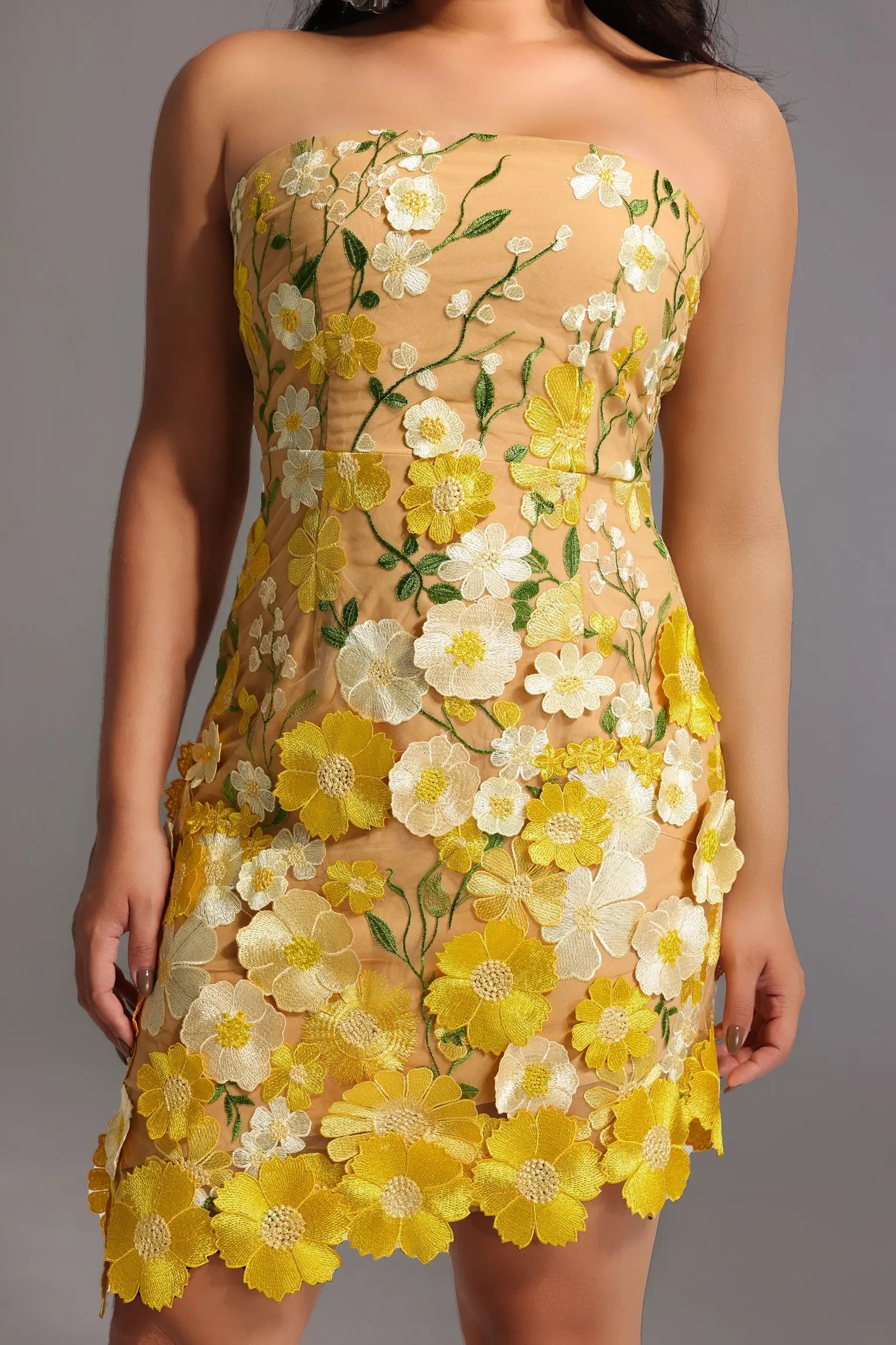 Kimmi Sleeveless Flowers Mini Dress Avalabel