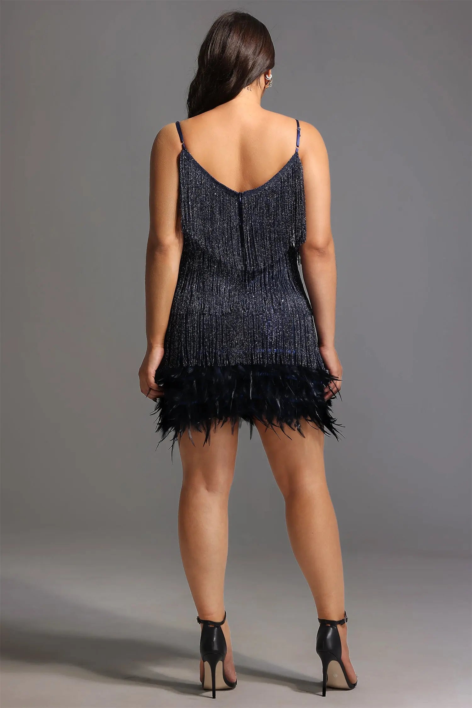Kamo Sequin Fringes Mini Dress Avalabel