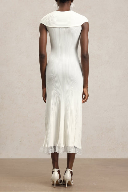 Rcia Sleeveless Lace Hollow Out Bandage Midi Dress Avalabel