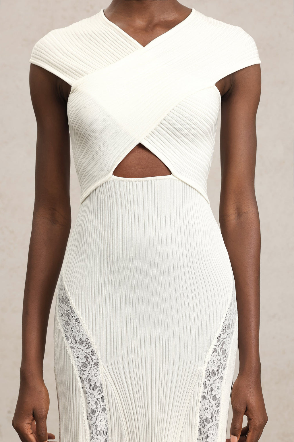 Rcia Sleeveless Lace Hollow Out Bandage Midi Dress Avalabel