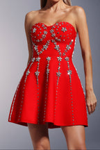 julie Strapless Diamond Bandage Mini Dress Avalabel