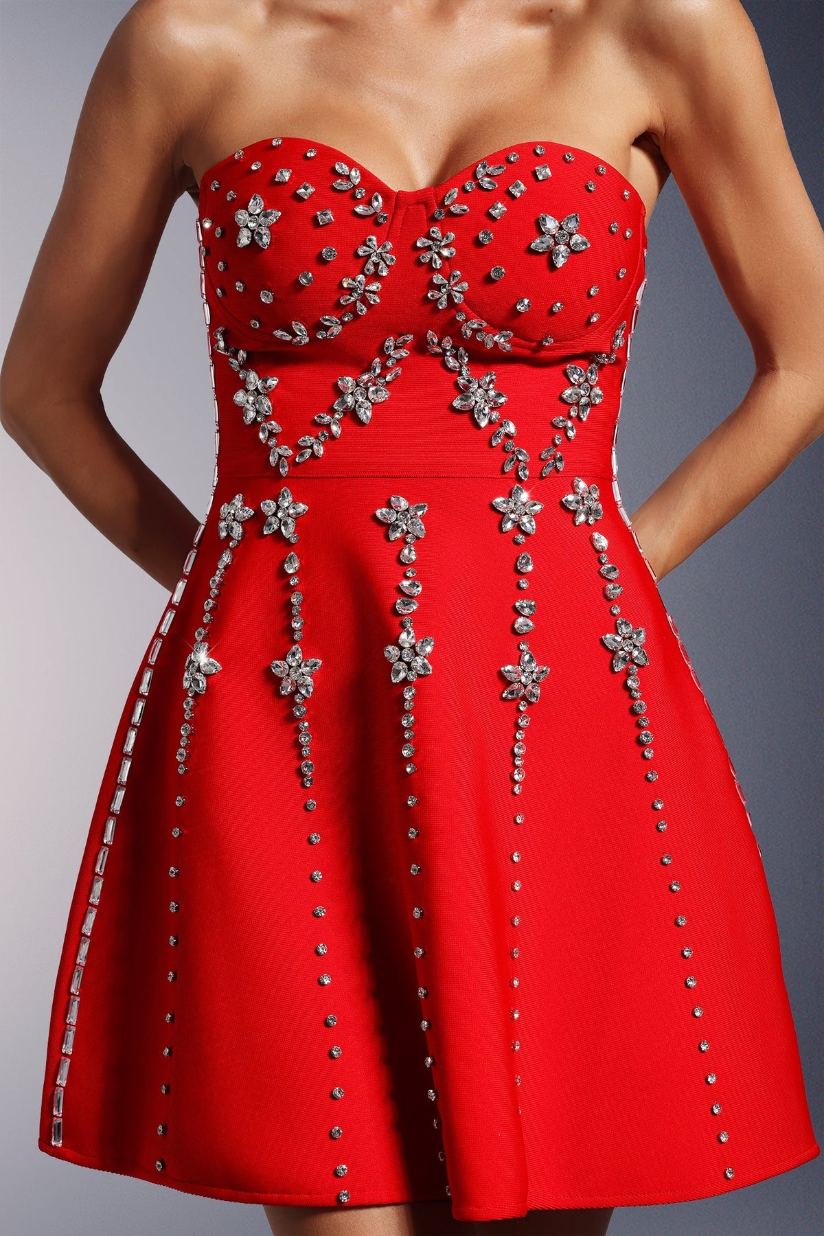 julie Strapless Diamond Bandage Mini Dress Avalabel