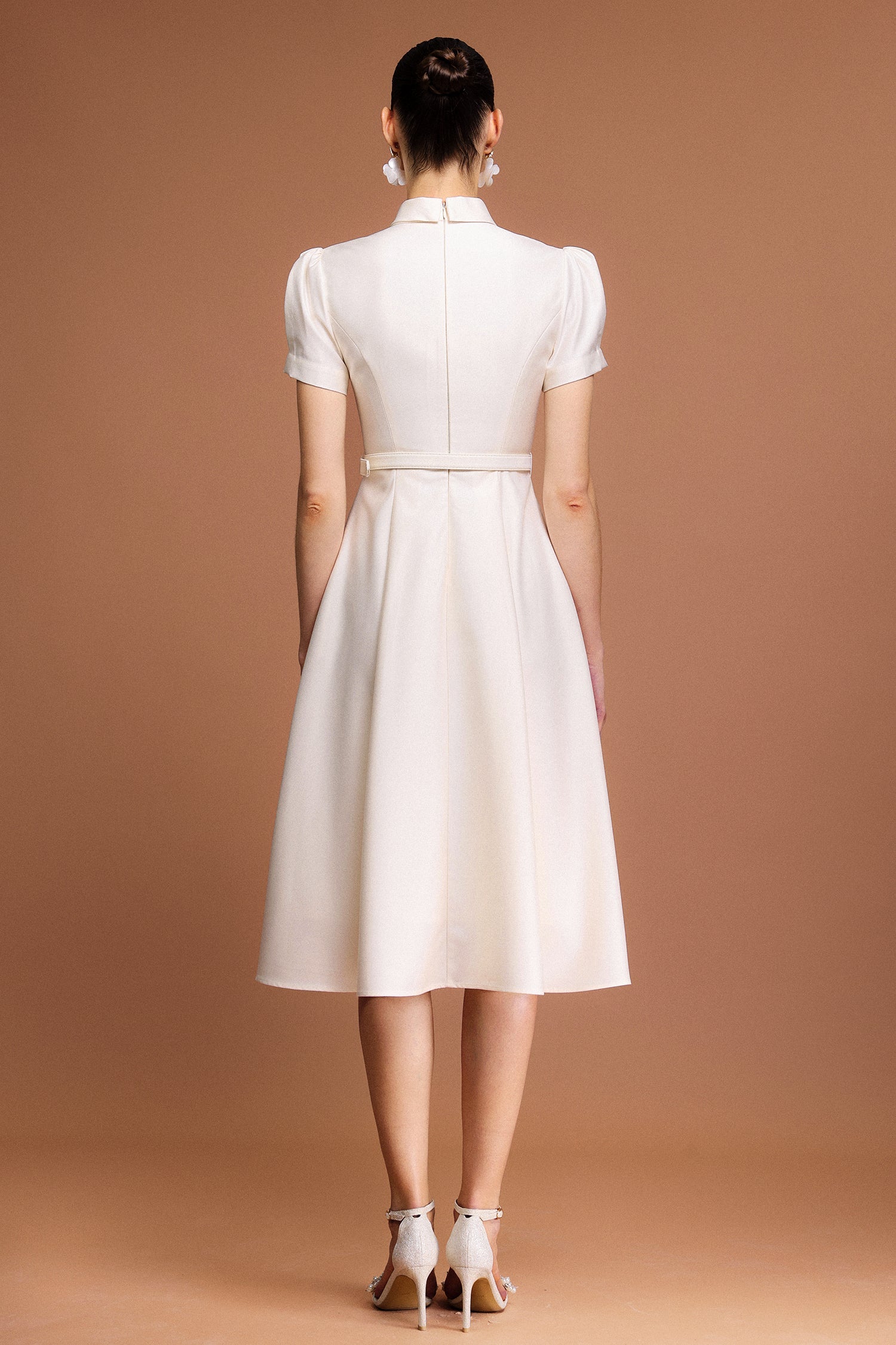 Josephine Short Sleeves Diamond Midi Dress Avalabel