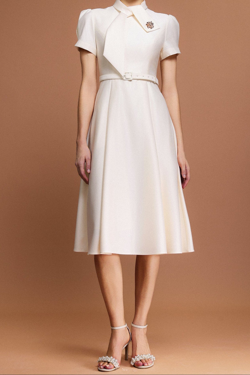 Josephine Short Sleeves Diamond Midi Dress Avalabel