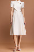 Josephine Short Sleeves Diamond Midi Dress Avalabel