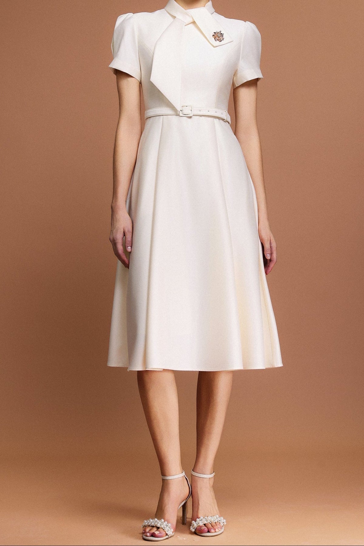 Josephine Short Sleeves Diamond Midi Dress Avalabel