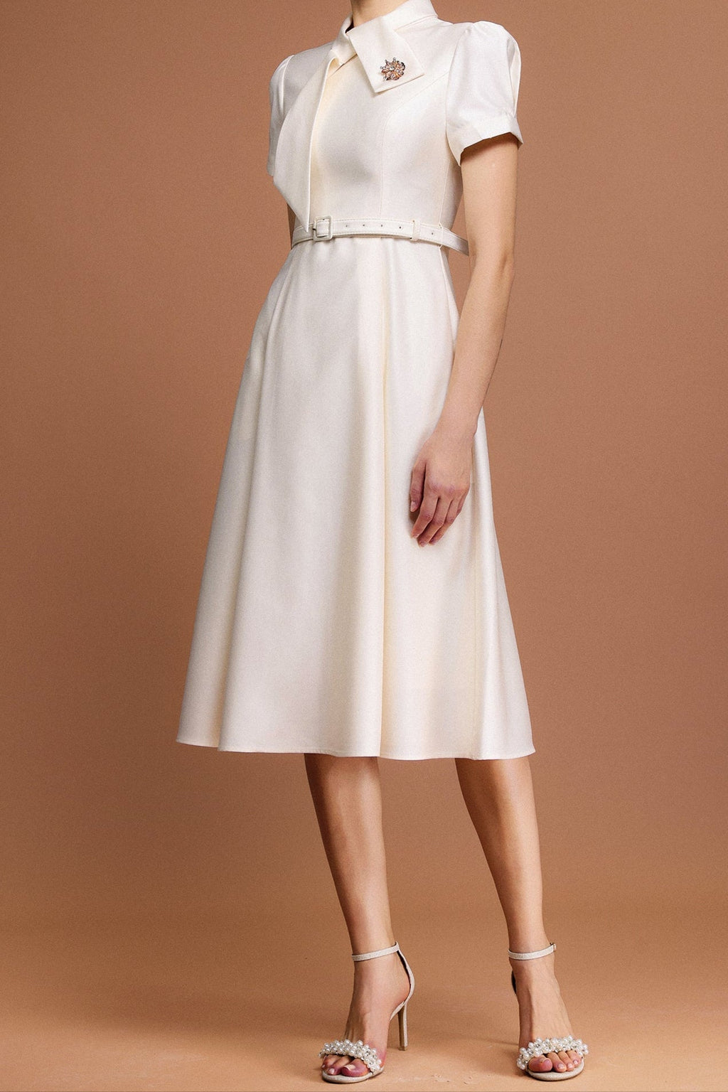 Josephine Short Sleeves Diamond Midi Dress Avalabel