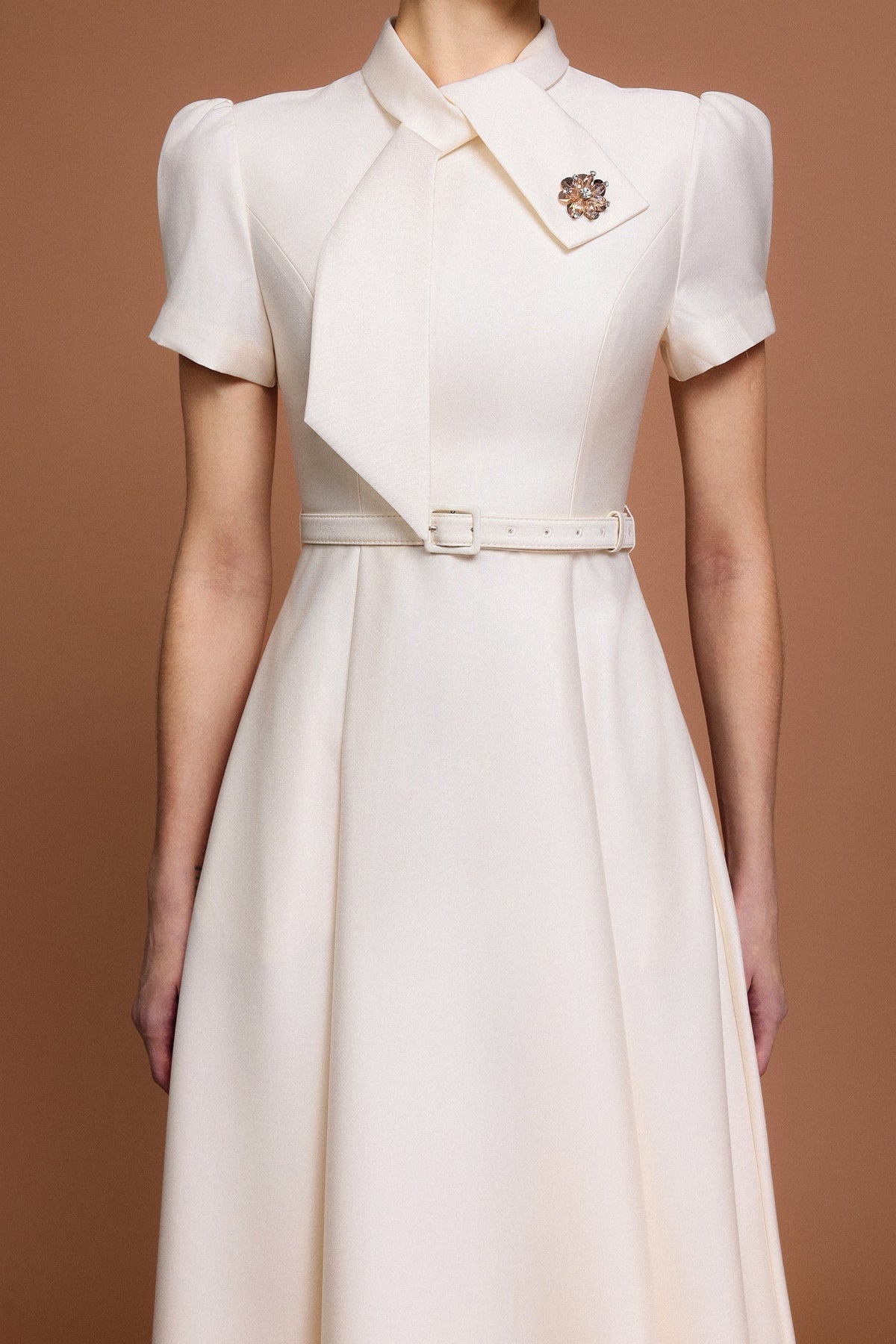 Josephine Short Sleeves Diamond Midi Dress Avalabel