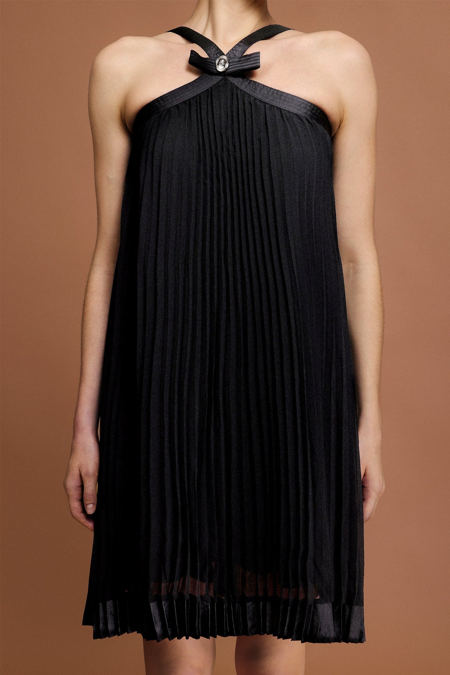 Jessica Sleeveless Bowknot Folds Mini Dress