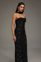 Nesya Sleeveless Pearl Bandage Maxi Dress Avalabel