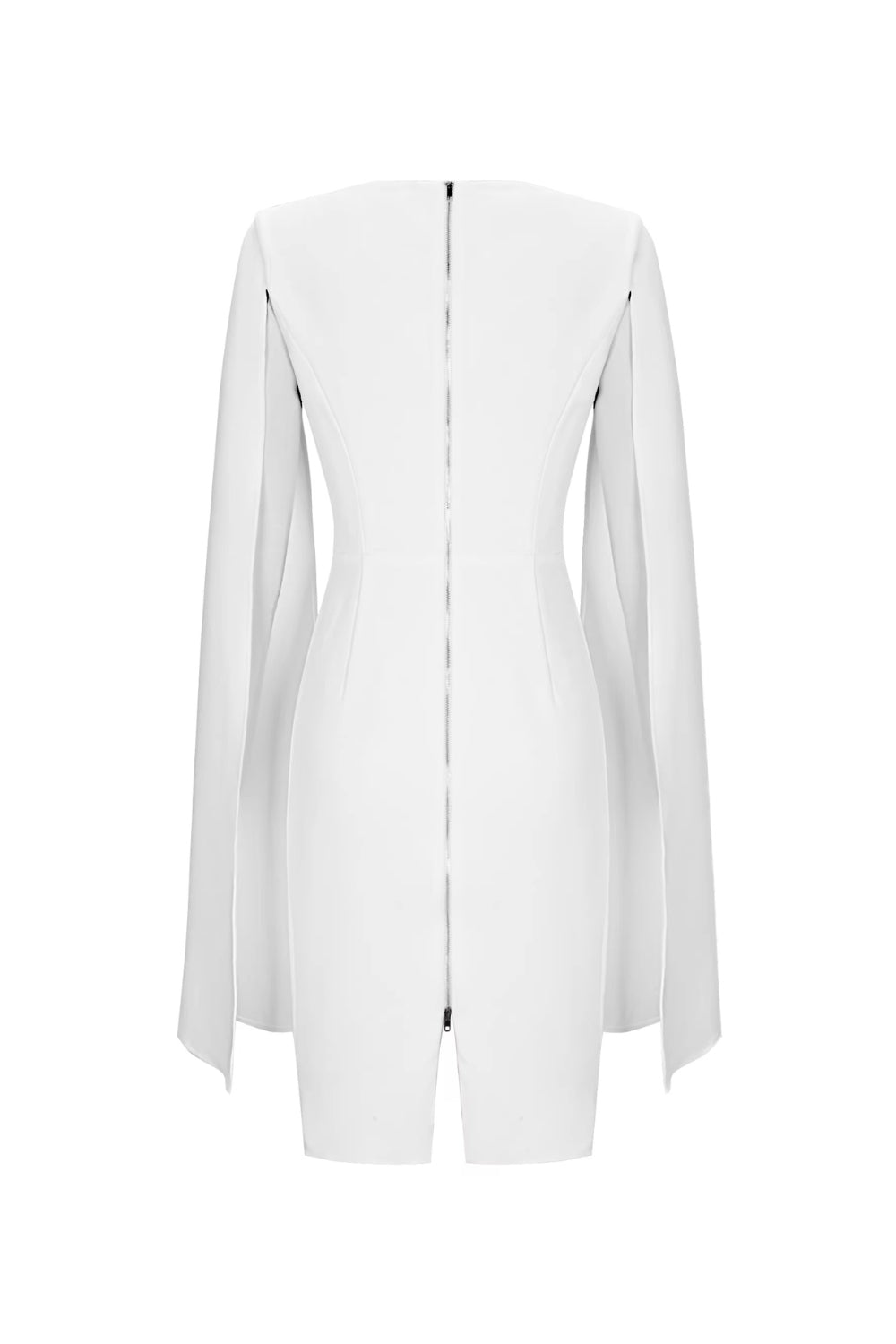 Crepe Twist Bodycon Midi Dress in White Avalabel