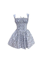 Lesley Blue Floral Print Mini Dress with Bloomers Avalabel