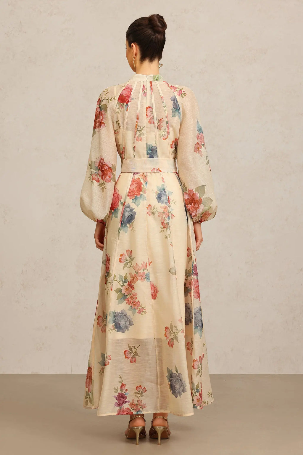 Neal Long Sleeves Floral Printed Maxi Dress Avalabel