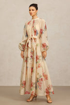 Neal Long Sleeves Floral Printed Maxi Dress Avalabel