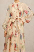 Neal Long Sleeves Floral Printed Maxi Dress Avalabel