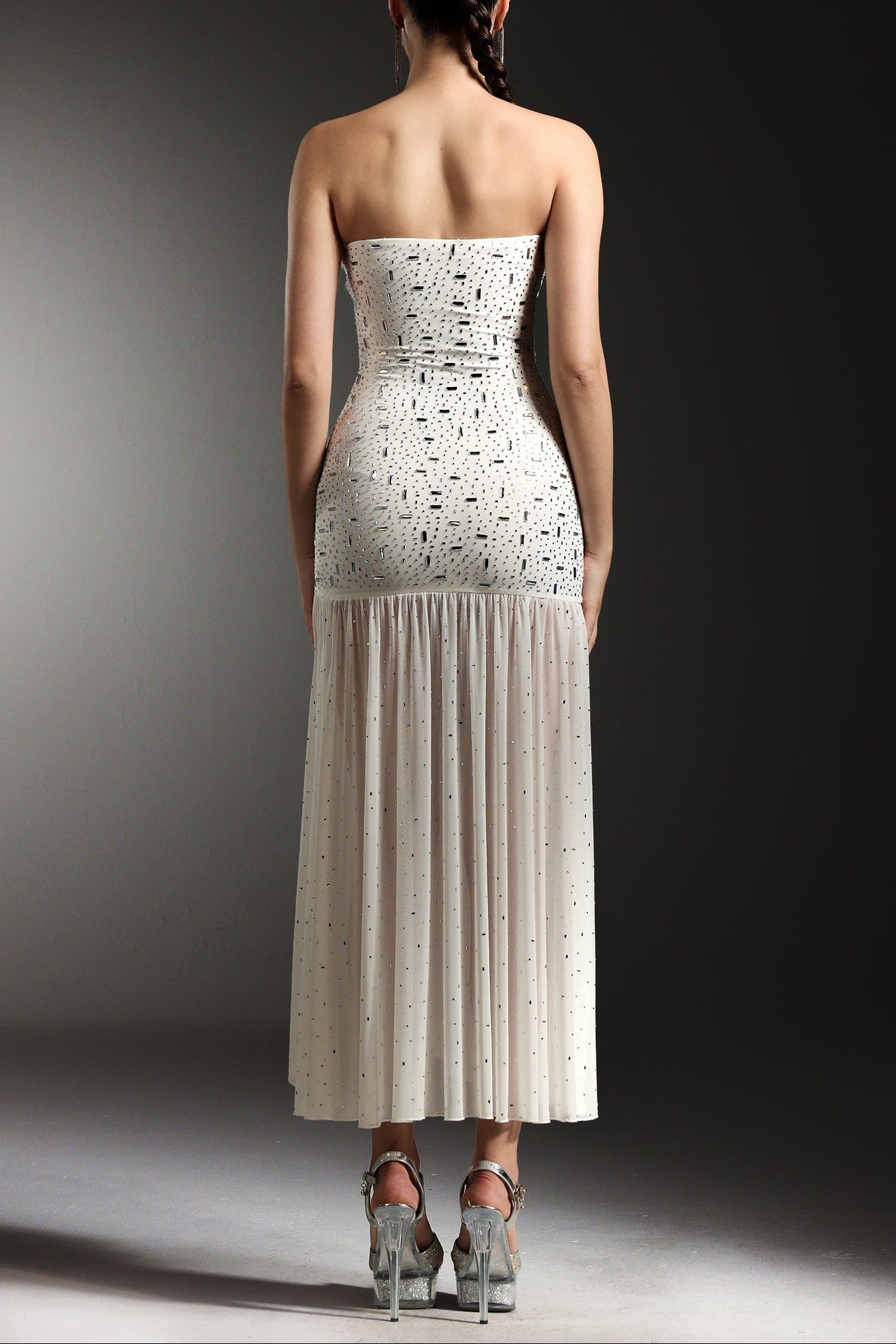 Sabryn Sleeveless Diamond Slit Midi Dress Avalabel