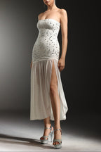 Sabryn Sleeveless Diamond Slit Midi Dress Avalabel