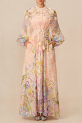 Kate Floral Print Tie Waist Maxi Dress Avalabel