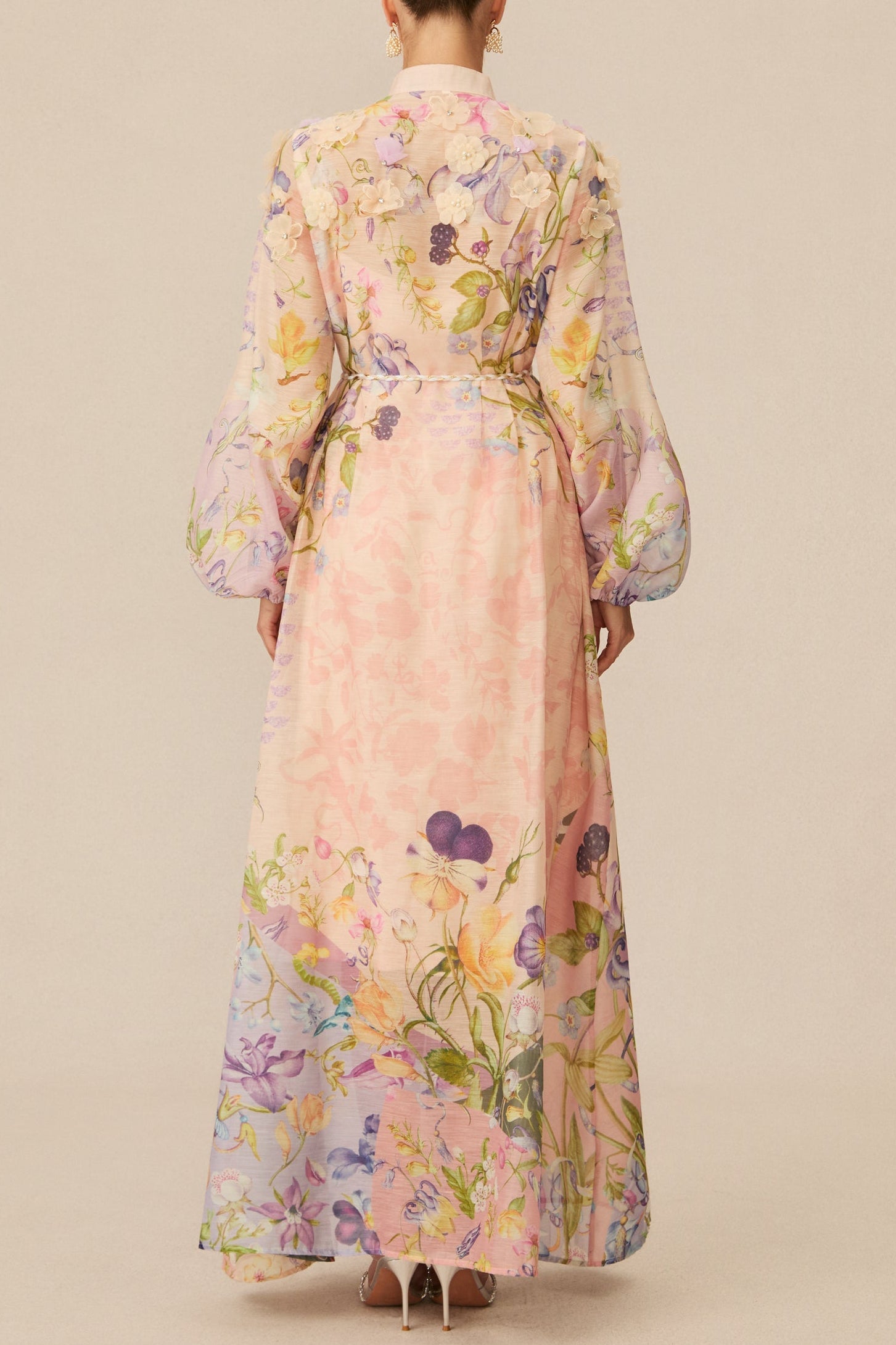 Kate Floral Print Tie Waist Maxi Dress Avalabel