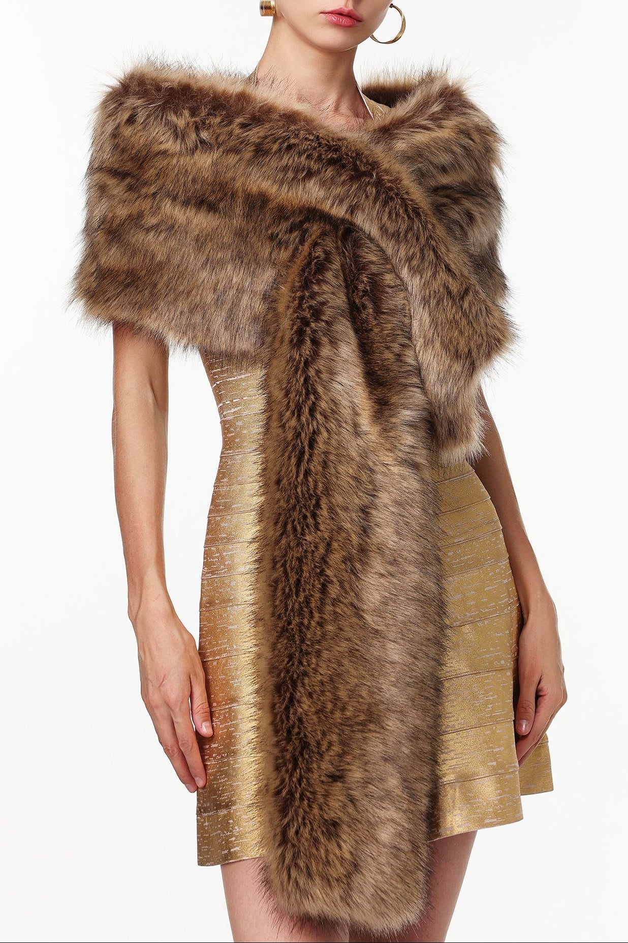 victoria Faux Fur Shawl Avalabel