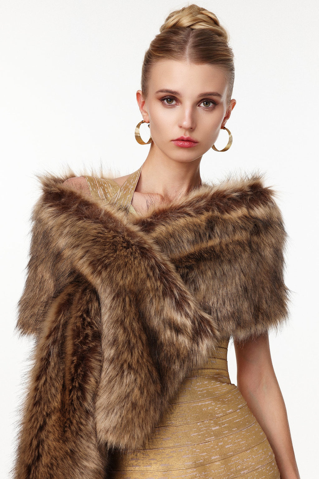 victoria Faux Fur Shawl Avalabel