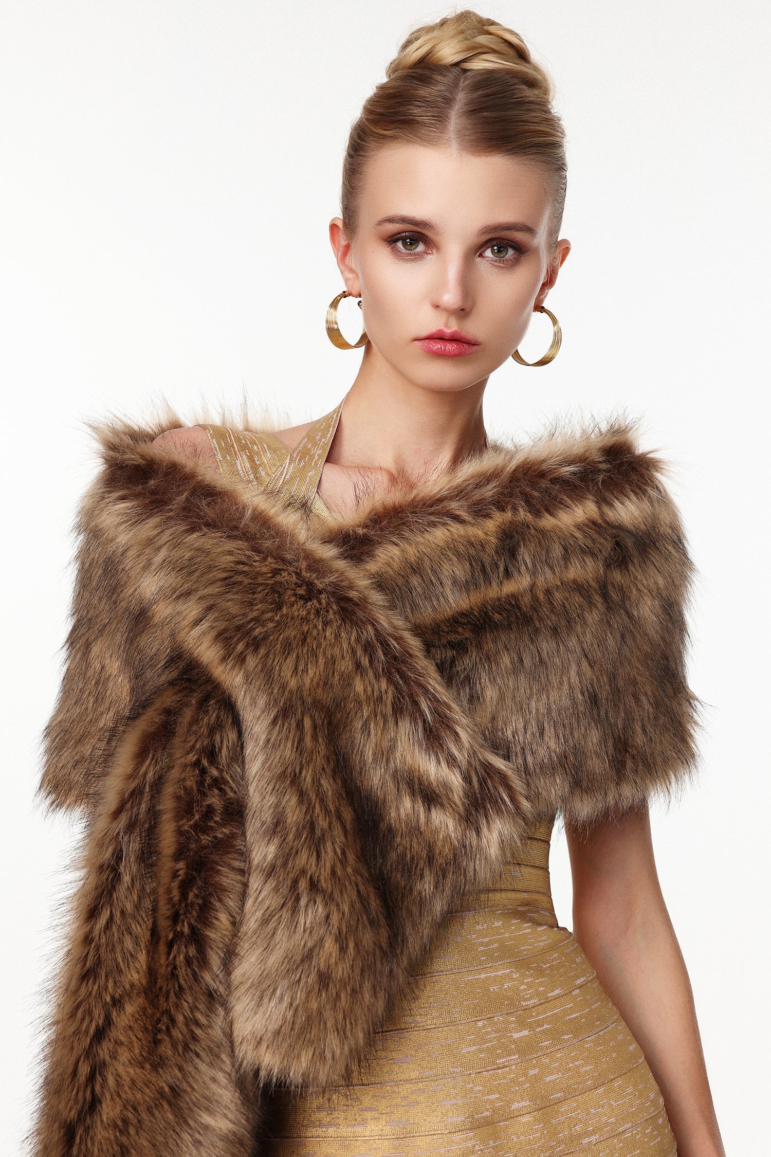 victoria Faux Fur Shawl Avalabel