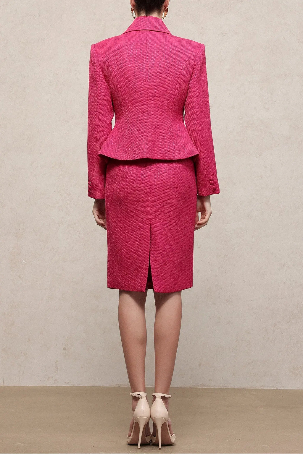 doreen rose red Long Sleeve Woven Top Skirt Two-Piece Set Avalabel